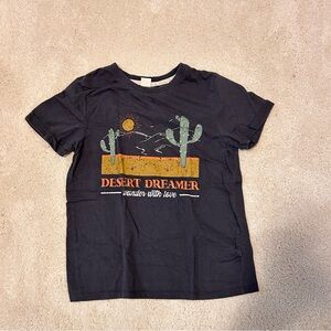 Washed Black Tshirt With Design